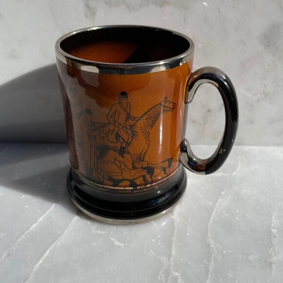 Other - Arthur Wood Mug - Ye old Coaching and Hunting Days - Mustard Body - Brown Huntin